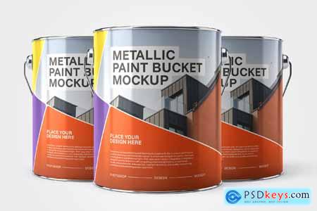 Metallic Paint Bucket Mockup