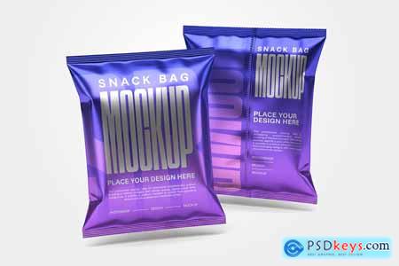 Glossy Snack Bag Mockup