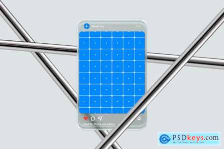 Liquid Glass Instagram Post Mockup Set