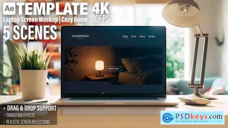 Laptop Screen Mockup in Cozy Room 53353170 