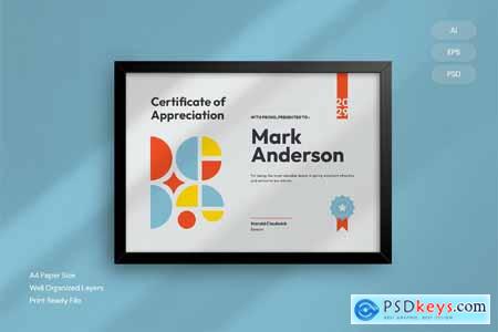 Appreciation - Certificate