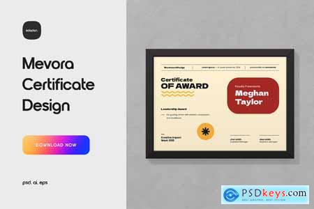 Mevora Certificate Design
