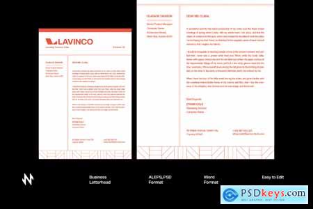 Red Minimal Letterhead