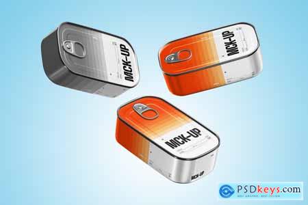 Regular Rectangle Food Tin Can Mockup