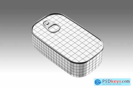 Regular Rectangle Food Tin Can Mockup
