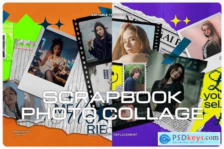 Scrapbook Photo Collage Mockup Scrapbook Photo Collage Mockup