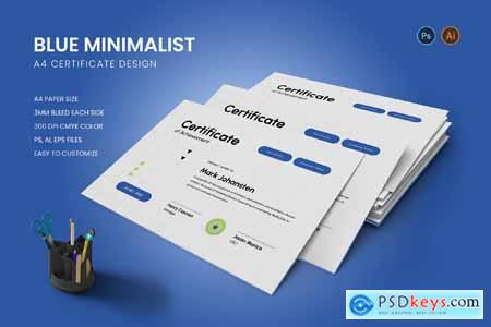 Blue Minimalist Certificate