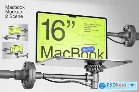 MacBook Pro Mockup with Industrial Theme