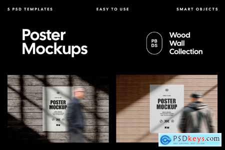 Wood Wall Poster Mockup Collection