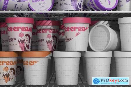 Ice Cream Bucket Packaging Mockup