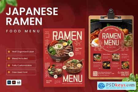 Japanese Ramen Menu