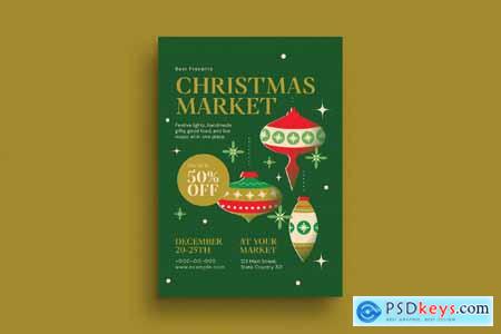 Retro Christmas Market Event Flyer