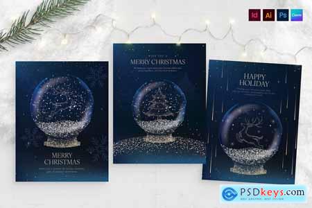Christmas Snow Globe Flyer Poster Template