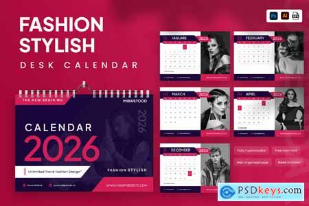 Fashion Stylish 2026 Calendar Desk