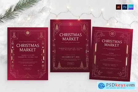 Christmas Art Deco Poster Flyer Template