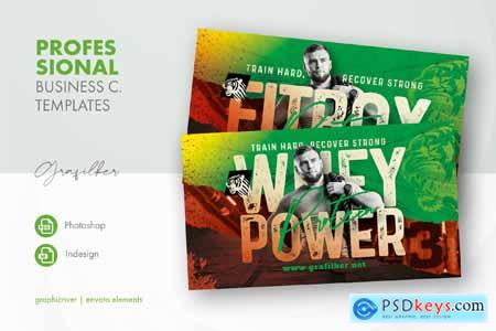 Fitness Protein Powder Business Card Templates