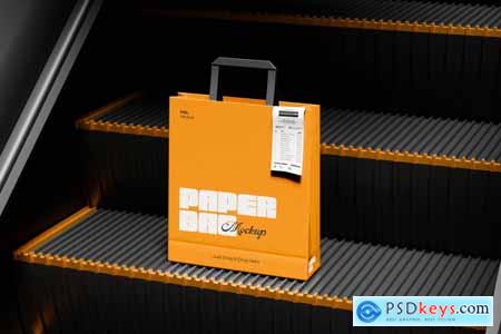 High-quality Paper Bag Mockup with Receipt