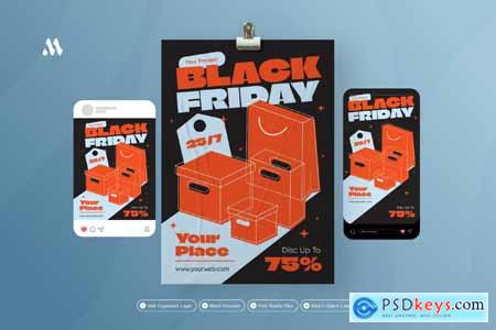 Black Friday Orange - Flyer Set