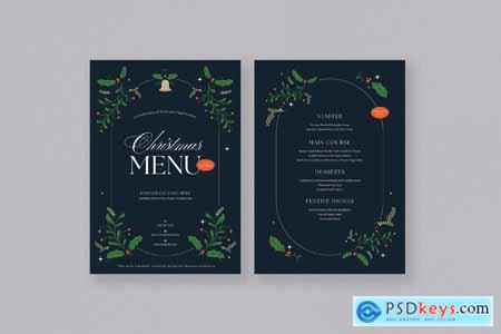 Black Simple Elegant Christmas Menu