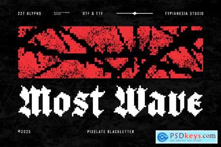 Most Wave - Pixelate Blackletter Game Font