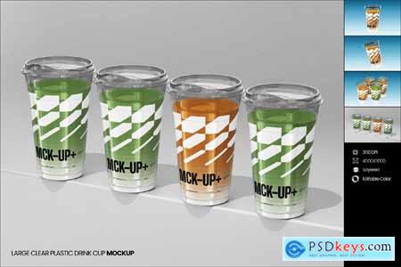 Large Clear Plastic Drink Cup Mockup 5KTEBNN