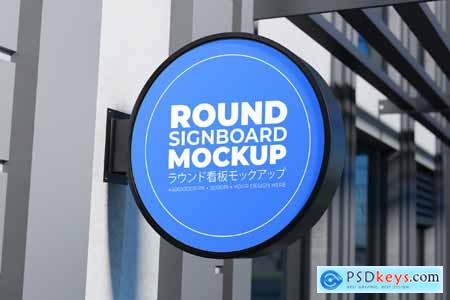 Round Signboard Mockup #03
