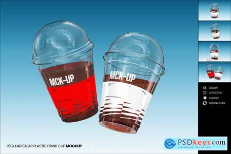 Regular Clear Plastic Drink Cup Mockup