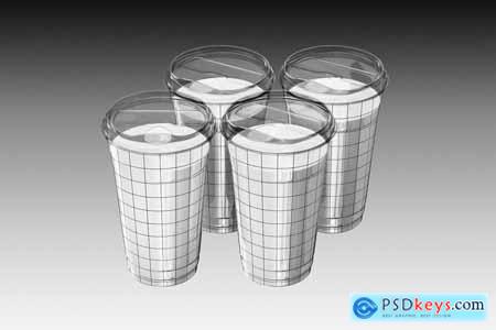 Large Clear Plastic Drink Cup Mockup 5KTEBNN