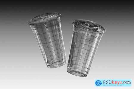 Large Clear Plastic Drink Cup Mockup B6TG9PD