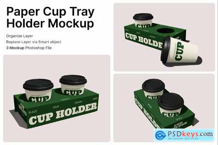 Paper Cup Tray Holder Mockup