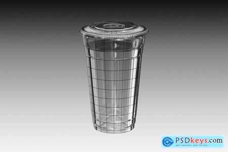 Large Clear Plastic Drink Cup Mockup B6TG9PD