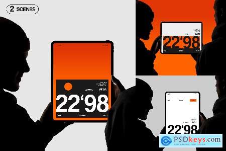 iPad Screen with Man Silhouette Mockup