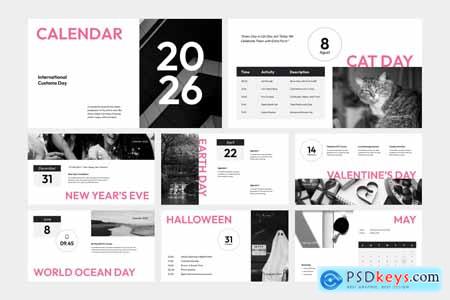 Minimalist Calendar 2026 PowerPoint