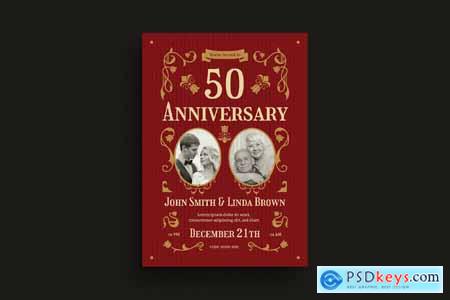 Vintage Classic Wedding Anniversary Invitation